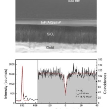 Fabrication and optical characterization of large scale membrane containing InP/ AlGaInP quantum dots 